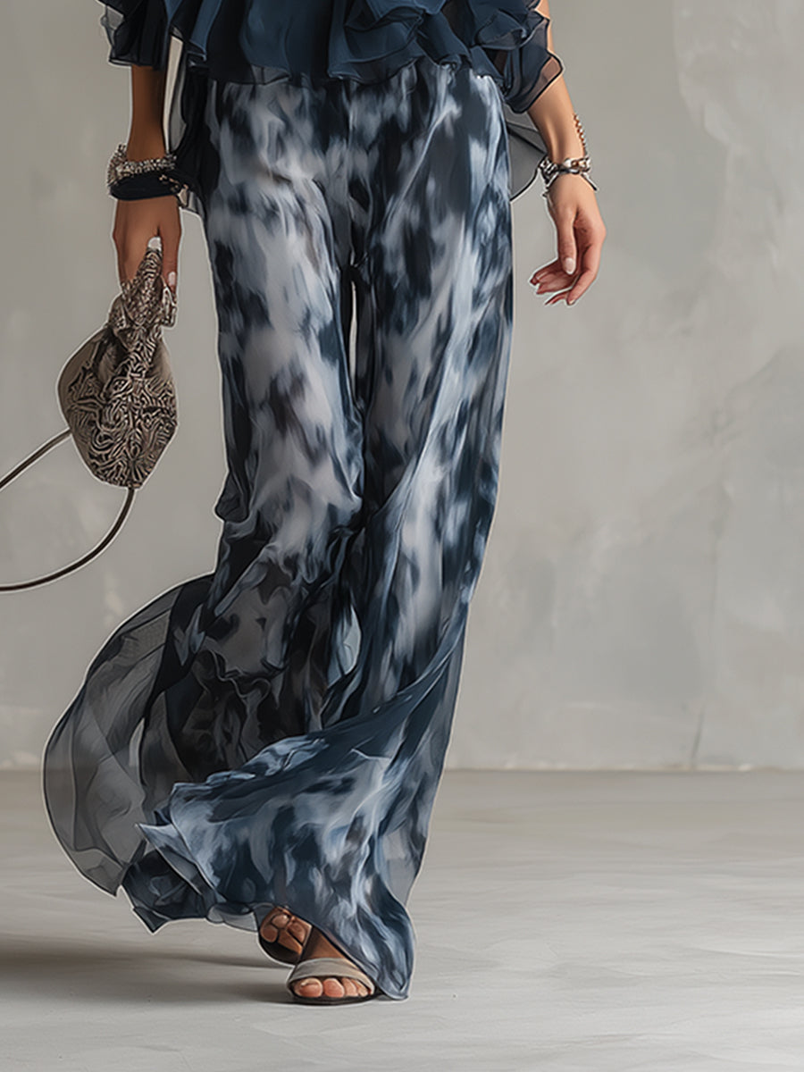 Marina | Completo Donna 2 Pezzi con Top Fluido e Pantaloni Palazzo