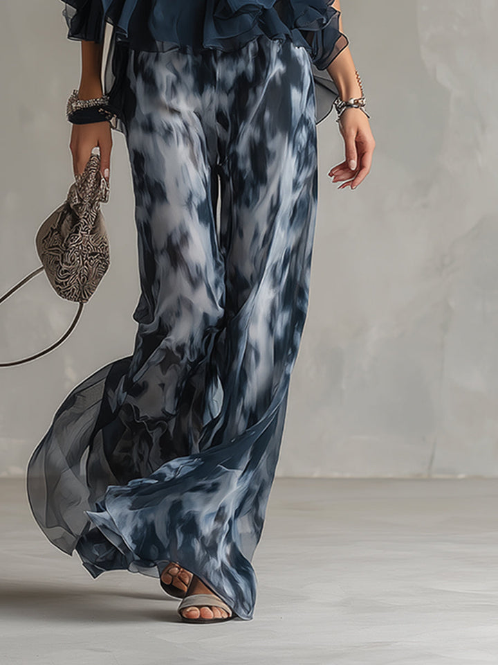 Marina | Completo Donna 2 Pezzi con Top Fluido e Pantaloni Palazzo