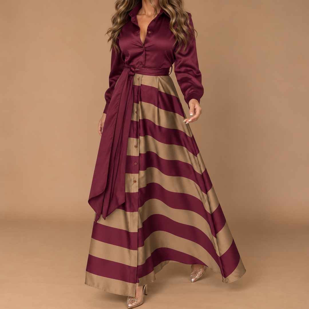 Bruna | Abito Donna Maxi a Righe Verticali
