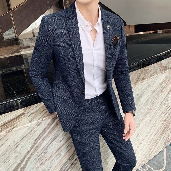 Cesare | Completo Uomo Due Pezzi a Quadri Slim Fit