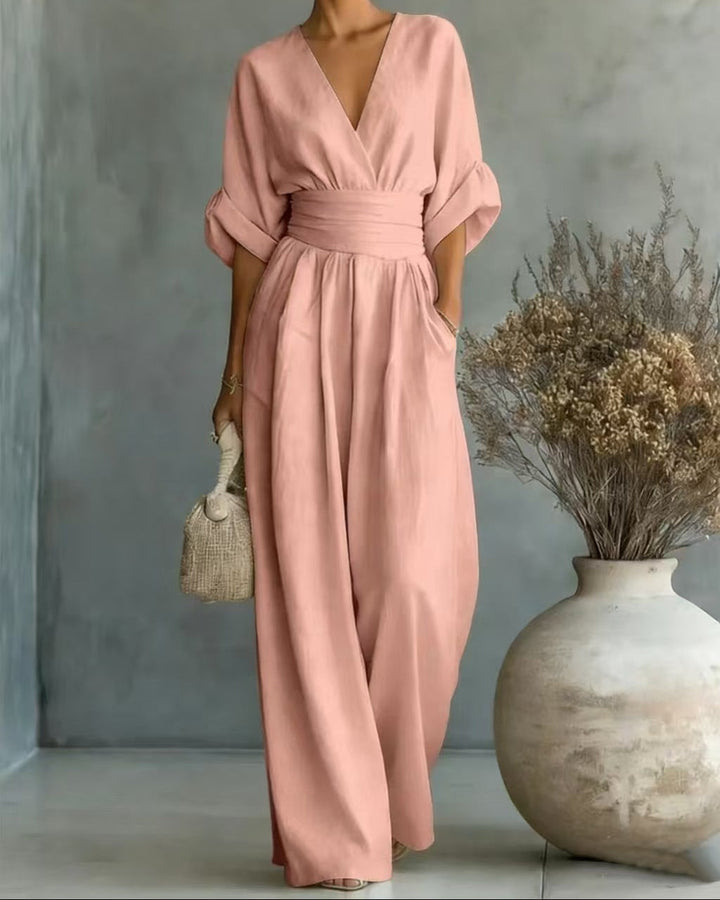 Marta | Tuta Donna Elegante con Scollo a V e Vita Alta