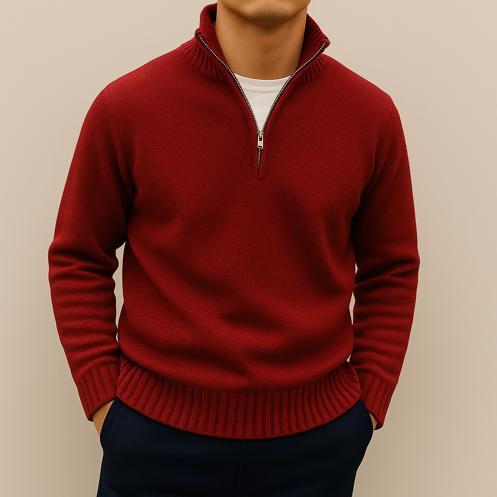 Pietro | Maglione Uomo in Maglia con Mezza Zip