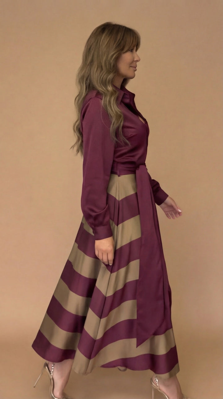 Bruna | Abito Donna Maxi a Righe Verticali