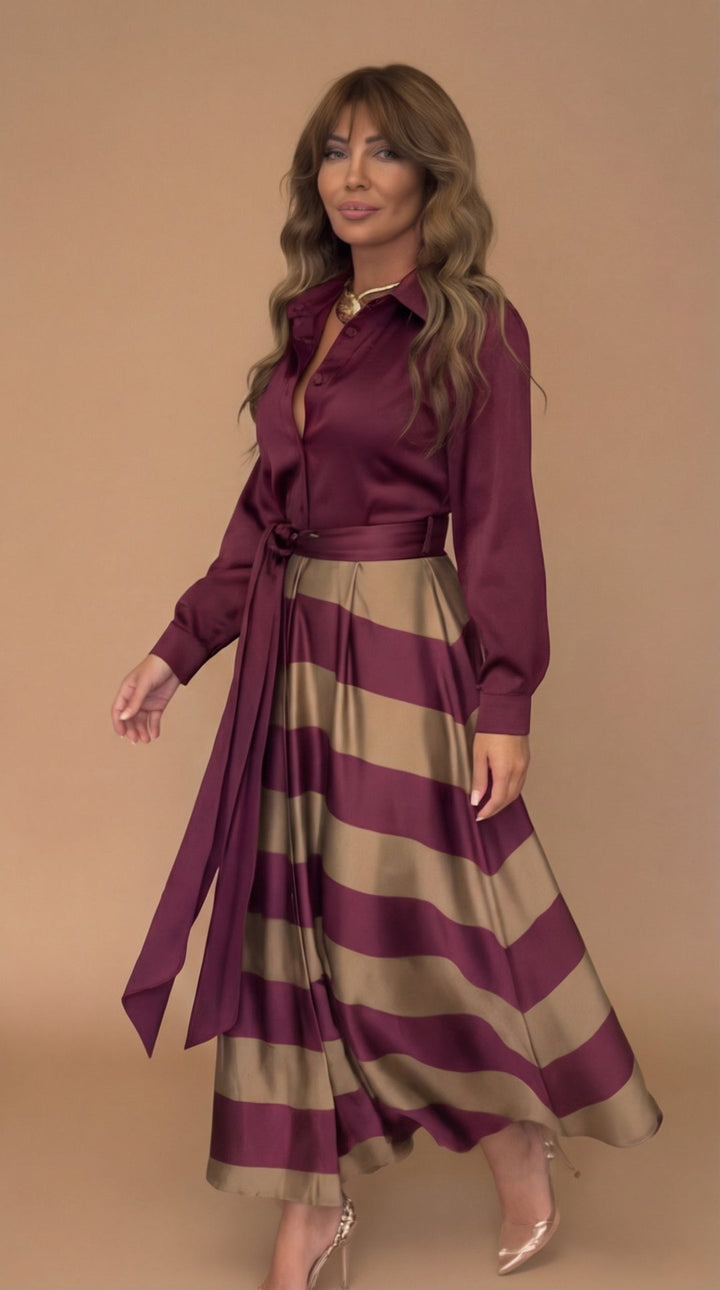 Bruna | Abito Donna Maxi a Righe Verticali