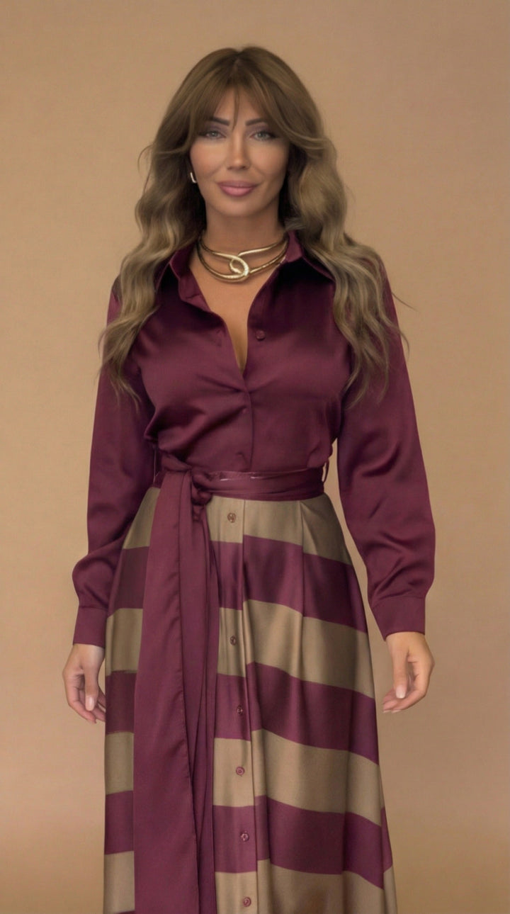 Bruna | Abito Donna Maxi a Righe Verticali