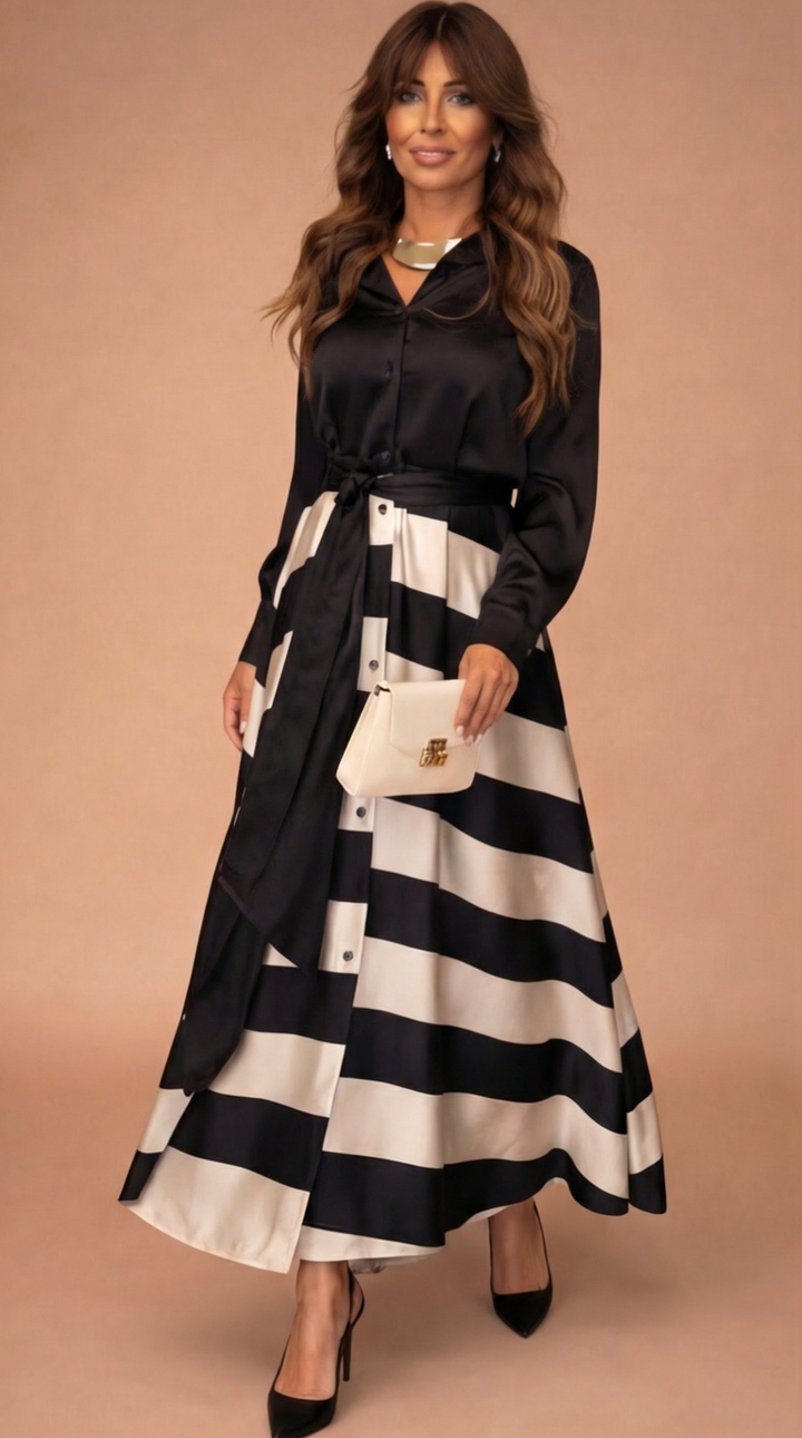 Bruna | Abito Donna Maxi a Righe Verticali