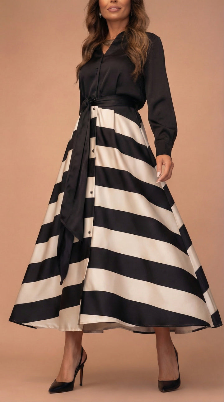 Bruna | Abito Donna Maxi a Righe Verticali