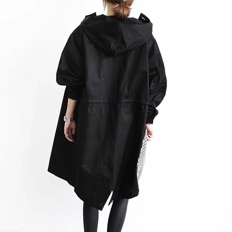 Raffaella | Cappotto Trench Lungo con Cappuccio