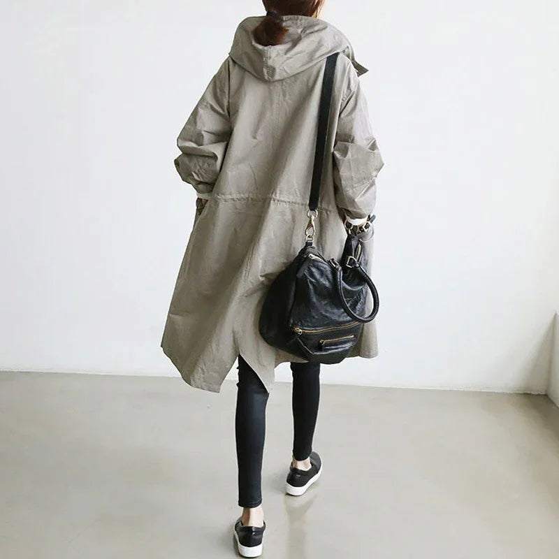 Raffaella | Cappotto Trench Lungo con Cappuccio