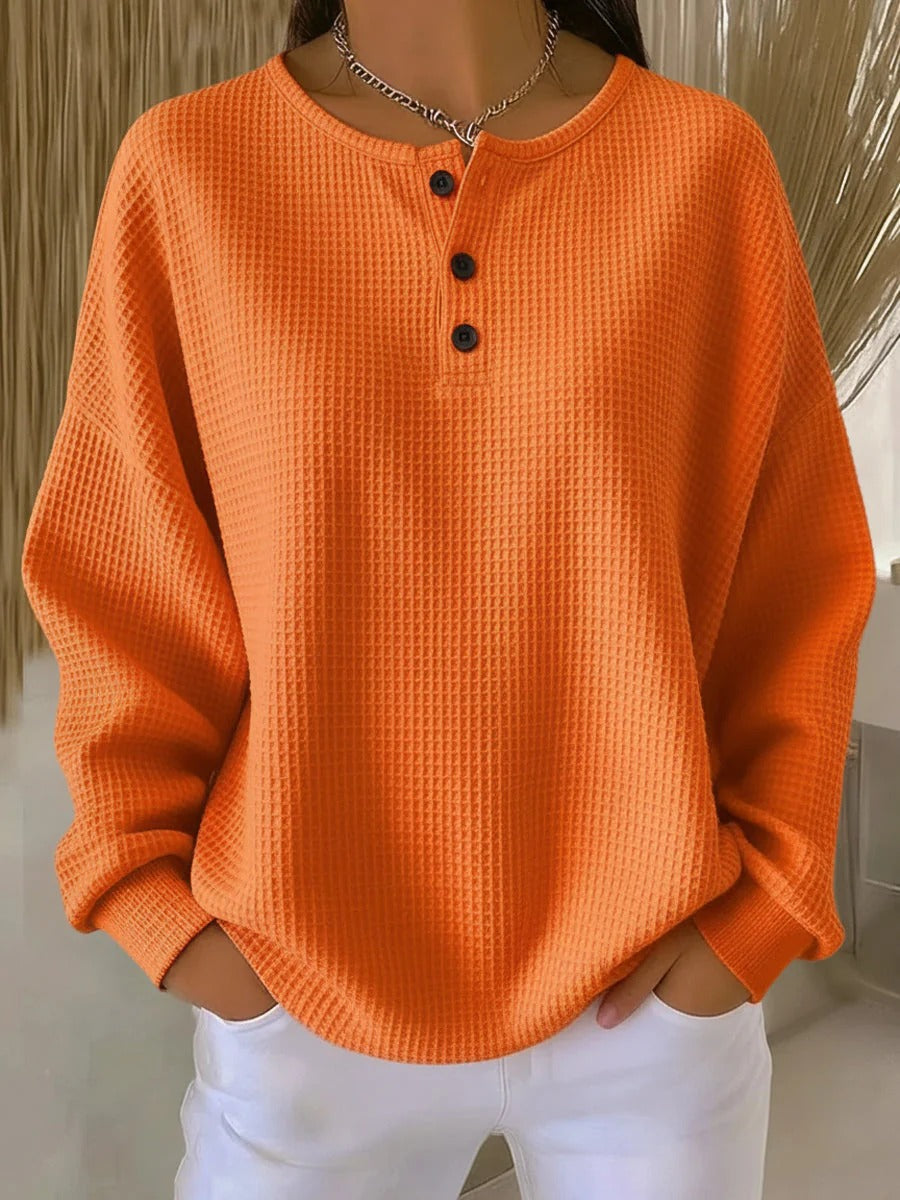 Vera | Maglione Donna a Maglia Waffle con Vestibilità Rilassata