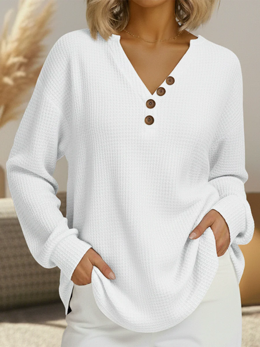 Vera | Maglione Donna a Maglia Waffle con Vestibilità Rilassata