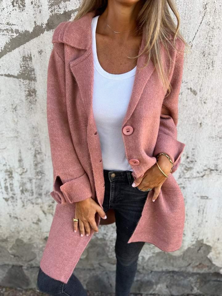 Isotta | Giacca Oversize Effetto Lana con Chiusura Monopetto