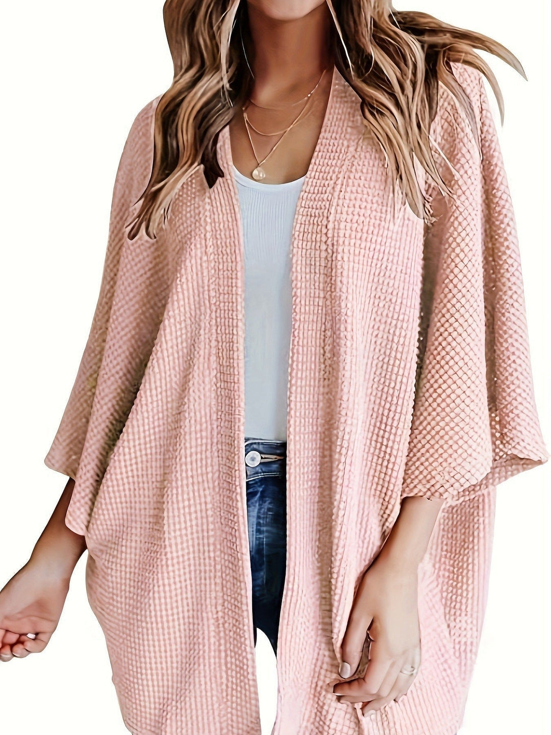 Nadia | Cardigan Donna Kimono Aperto con Maniche Pipistrello