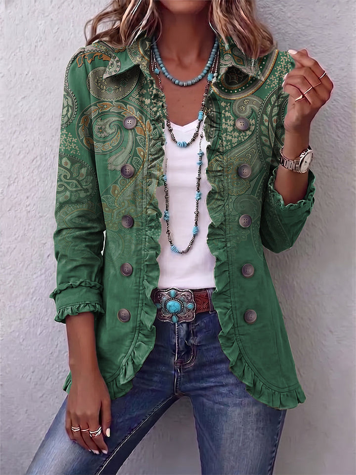Diana | Giacca Donna Leggera con Volant e Fantasia Paisley